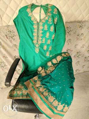 A new emerald green salwar with Palazzo