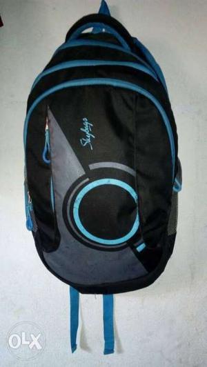 Black, Gray, And Teal Backpack