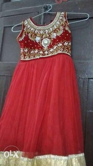Blood red colour gown in superb condition. worn