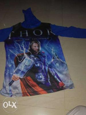 Blue And Black Thor Portrait Top