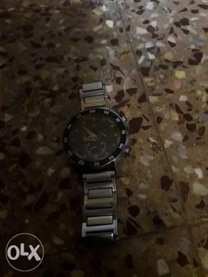 Fast track brand silver watch
