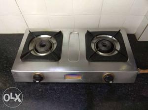 Gray And Black 2-burner Gas Stove just Rs. .