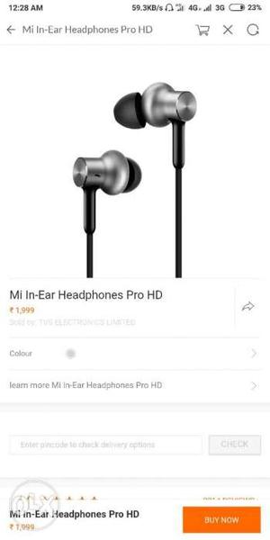 Gray In-ear Headphones Pro New pic
