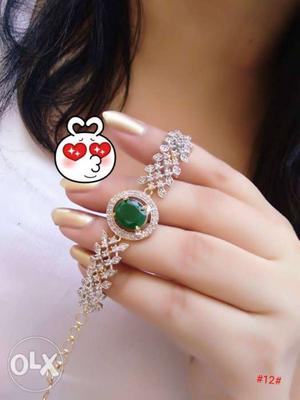 Hand breslate with beautiful gems inside just for