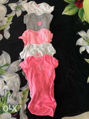 Infant rompers 6-9 months set of 5 pieces
