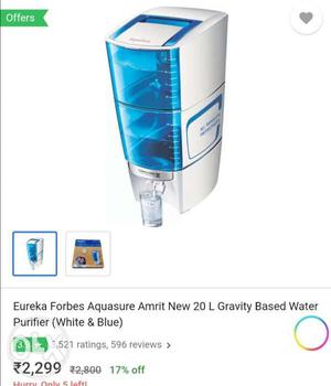 New Eureka Forbes AquaSure Amrit New 20 Lit not used