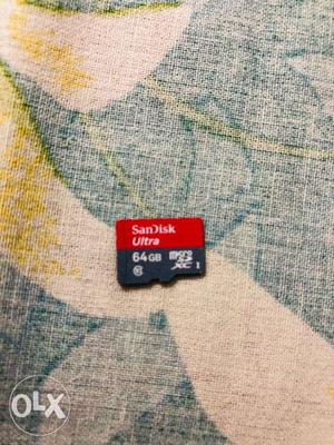 Red And Black SanDisk Ultra 64GB MicroSD