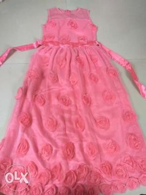 This 1 is pink colour long frok for baby which is