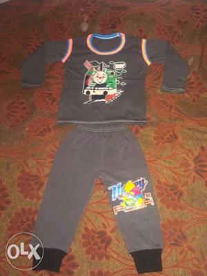 Toddler's Gray Crew-neck Pajama Set