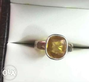 Yellow Sapphire Gemstone Ring With Box