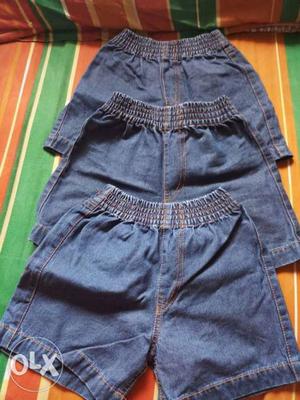 3 pcs Jeans material shorts suitable for kids