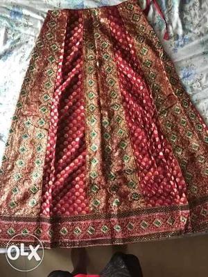 Authentic Rajasthani Red green color Lehanga