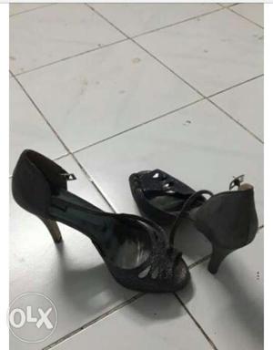Black glitter high heels