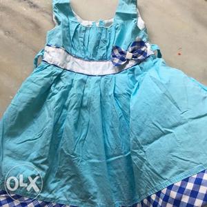 Blue cotton dress Will fit a girl of 1to2 years