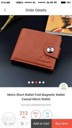 Brown Leather Bifold Wallet Screenshot
