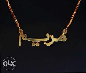 Customized Gold plated Chain Necklace With Heart Pendant