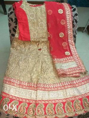 Golden n Red Lehenga only once used,selling for