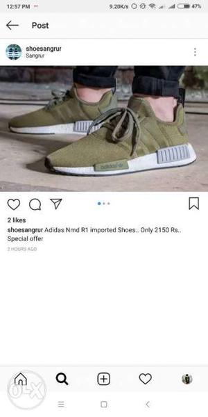 Green-and-white Adidas NMD R1 Shoes Screenshot