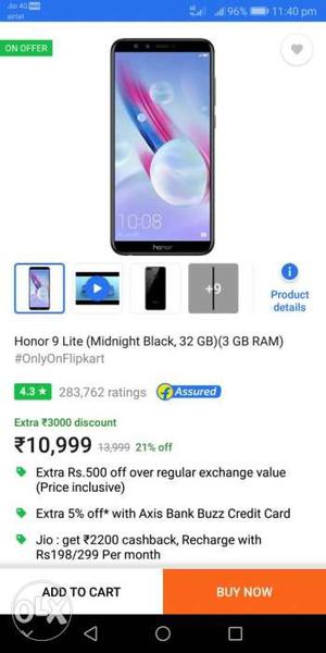 Honor 9 lite 20 days use in Mobil good condition