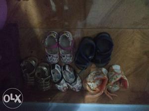 Kids slippers around 8 pairs sparingly used age 1