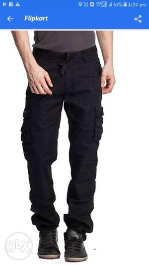 Men's Black cargo jeans Pants