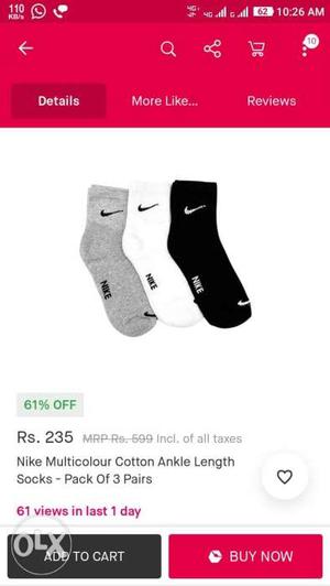Nike ankle socks 6 pairs
