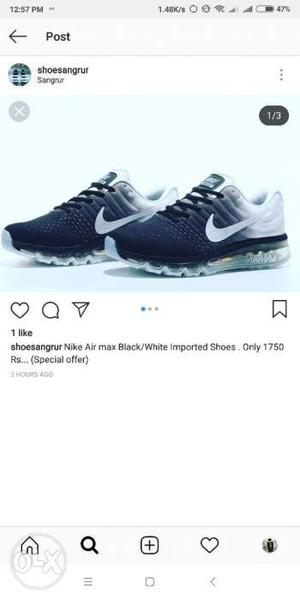 Pair Of Black-and-white Nike Shoes Screenshot