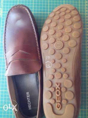 Pair Of Brown Hechter Leather Penny Loafers