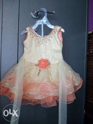 Pine apple color 1yr baby frock