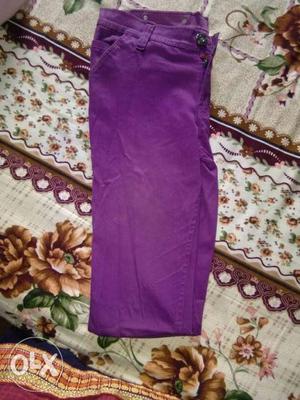 Purple And Black Floral Pants