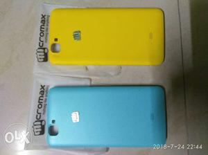 Two Micromax Canvas 2 Colors backcovers.