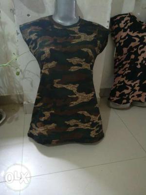 Woodland Camouflage Crew-neck Shirt