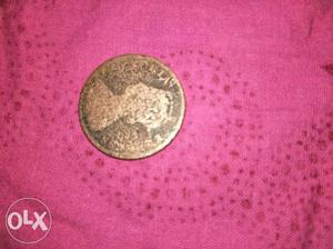 129 years old copper coin one quarter anna coin..