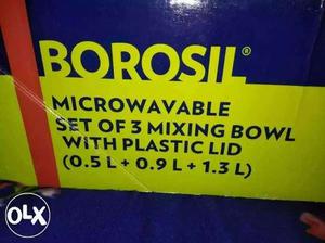 Borosil Microwavel Set of 3 Mixing Bowl with