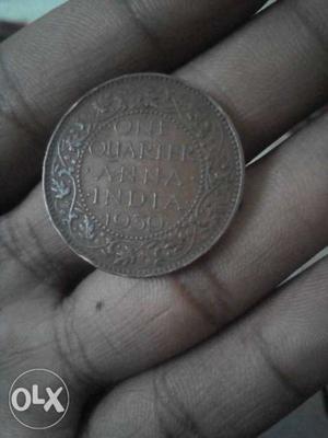 British India qwartar Anna coin