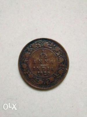  Copper 1/12 Indian Anna Coin