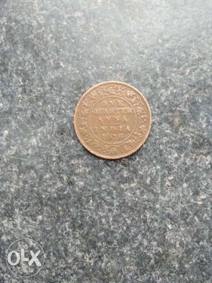 One Quarter Anna india  old KING GEORGE