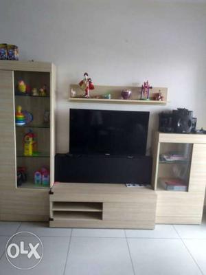 Tv unit, with storage shelves, drawers, open