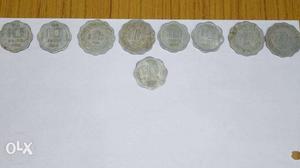 10 paise coins from  and 25 paise coin from  for