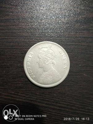117 year old silver coin of one ruppee