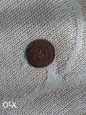 25 paise Indian coin of 