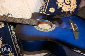 Blue And Black Acoustic Guitar With Bag