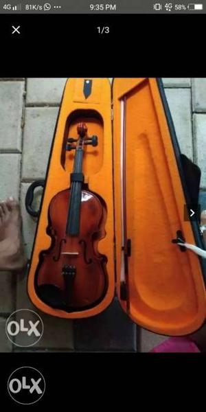 Brown Violin With Bow And Case Screenshot