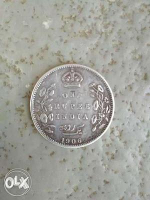 Edward vii  rupee silver coin