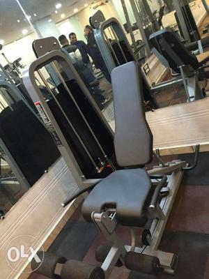 Gray Leather Exercise Bench