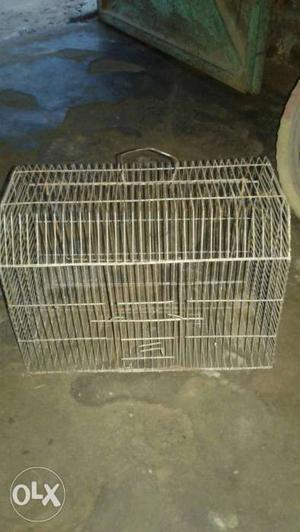 Grey Stainless Steel Pet Cage