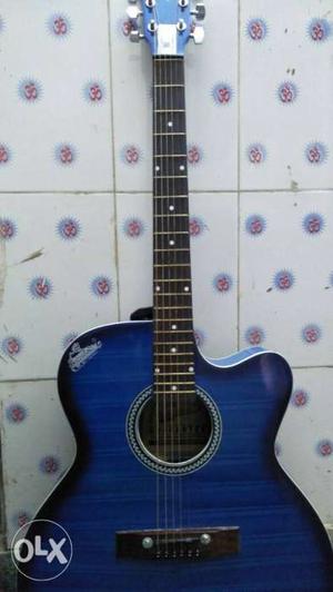 Just 6 Days old Blue And Black Acoustic Guitar with free
