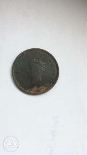 Old coin: one quarter anna india 