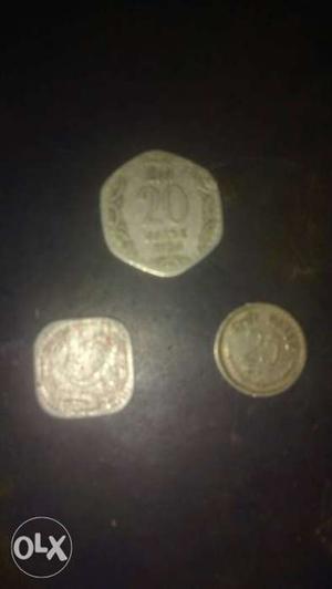 Old coins of 20 paise,25paise,5paise