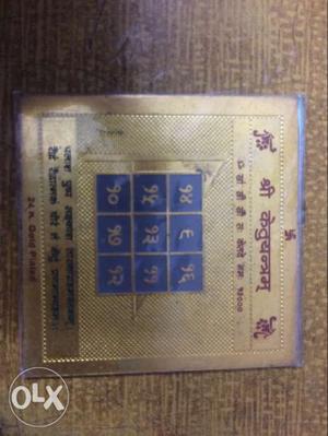 Shri Ketu yantram 24c gold plated